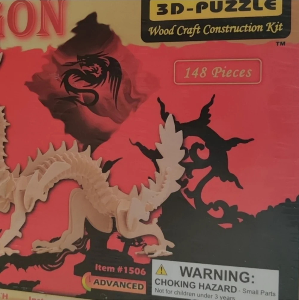 Dragon 3-D Puzzle Wood Craft Construction Kit💰